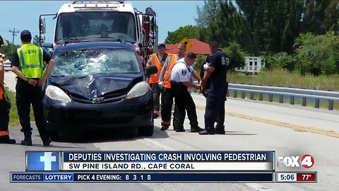 Deputies investigating car versus pedestrian crash on Pine Island Road Monday