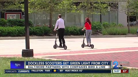 Baltimore City gives green light to dockless scooters; pilot program replaces bike share