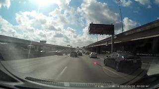 Dash cam captures dangerous multi-vehicle crash on highway