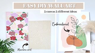 Easy DIY WALL ART Ideas | Textured & Embroidered Abstract Wall Art