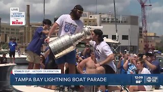 Ryan McDonagh drinks from Stanley Cup