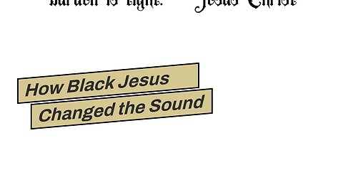 The Season To Celebrate Jesus Christ - How Black Jesus Changed the Sound of Music