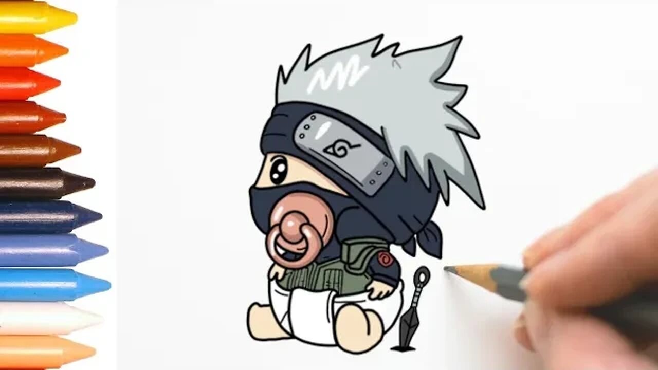 COMO DESENHAR KAKASHI BABY - NARUTO - MUITO FÁCIL DE FAZER #naruto #kakashi  #desenho