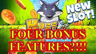 Slot Play - Huff N' More Puff - FOUR BONUS FEATURES IN LESS THAN 10 MINUTES?!