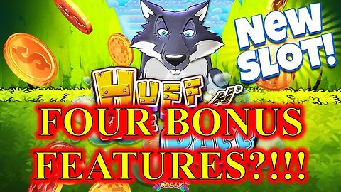 Slot Play - Huff N' More Puff - FOUR BONUS FEATURES IN LESS THAN 10 MINUTES?!