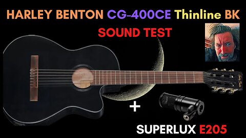 Unveiling the Sonic Magic: Harley Benton's CG-400CE Thinline BK recorded by SUPERLUX E205