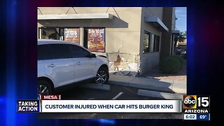 Customer injured when car hits Burger King