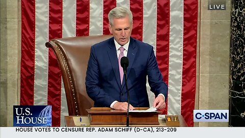 "Misleading The American Public": Speaker McCarthy Reads Official House Censure Of Rep. Adam Schiff