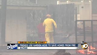 Friends use garden hose to save homes from West Fire