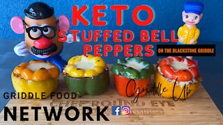 Keto Style Stuffed Bell Peppers on the Blackstone Griddle | Griddle Food Network