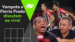 É O CAOS! Vampeta "ADAPTA" música do São Paulo pro Corinthians e DISCUTE com Flavio Prado!