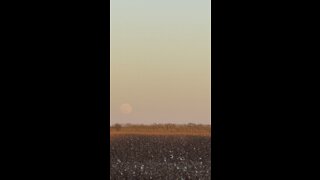Full moon at sunset 14 minutes