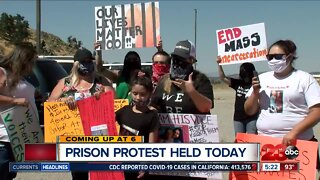 Protesters outside Tehachapi correctional institute