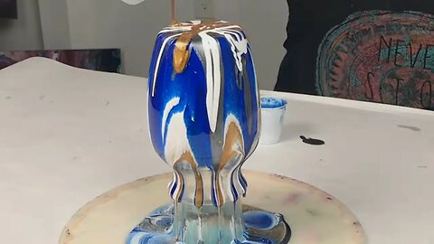 Resin Painted Vase and Resin Bowl Set