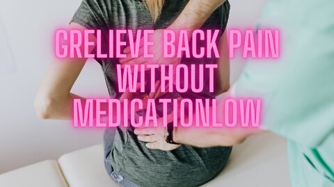 relieve back pain without medication