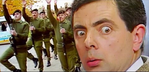 Mr bean comedy scenes with army