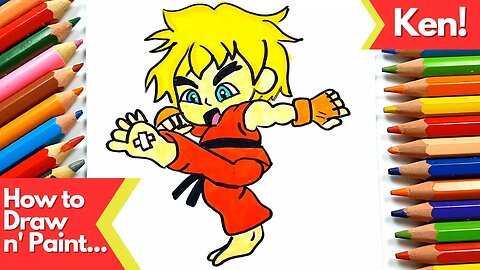 How to Draw and Paint Chibi Version of Ken from Street Fighter