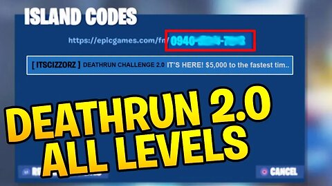 Cizzorz DEATHRUN 2.0 CODE + ALL Levels WALKTHROUGH! (Fortnite Cizzorz Deathrun 2.0 CODE)