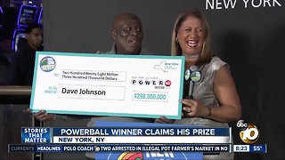 Powerball winner claims his prize