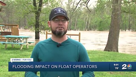 Flood waters impacting businesses in Tahlequah