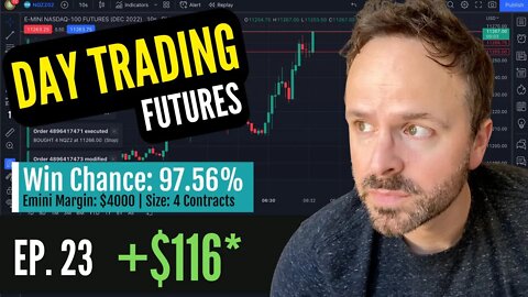 WATCH ME TRADE (Full Session) | +$116 WIN | DAY TRADING Nasdaq Futures Trading Scalping