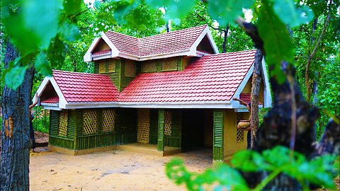 Technically update the modern bamboo and mud house by adding tiles color