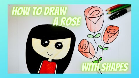 How to Draw a Rose with Shapes