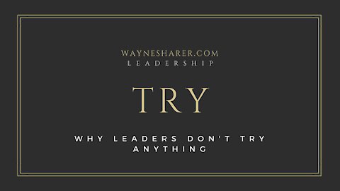 Why Leaders Don't Try