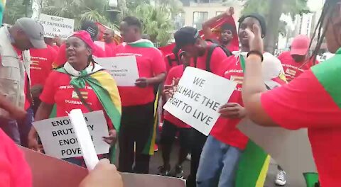 SOUTH AFRICA - KZN - Zimbabwean protest (WY4)