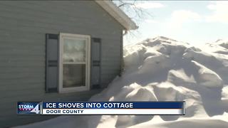 Ice shoves plow through Door County home
