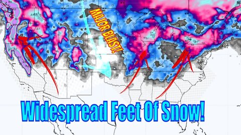 Major Arctic Blast Coming Bringing Widespread Feet Of Snow!!