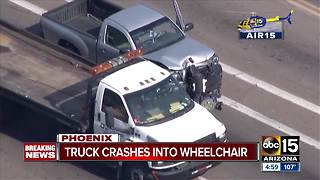 Police: Person in wheelchair hit by pickup truck