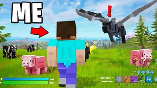 Trolling With MINECRAFT in Fortnite