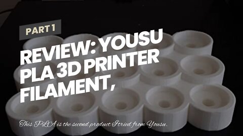 Review: YOUSU PLA 3D Printer Filament, White PLA Filament 1.75mm for 3D Printer & 3D Pen, 1kg (...