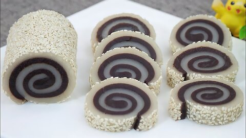 since knowing this recipe everyone is hooked! sesame roll mochi cake