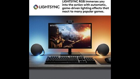 Logitech G560 Gaming PC speakers with DTS: X Ultra Surround Sound, Game-Based LIGHTSYNC RGB lig...