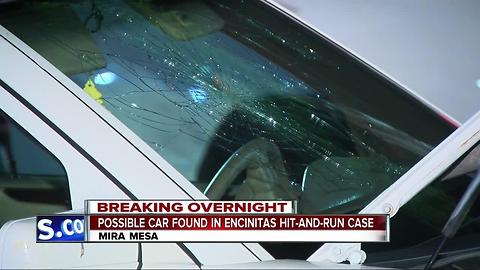 Possible car found in Encinitas hit-and-run case