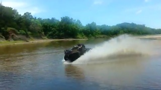 ATV rider crashes while speeding over river