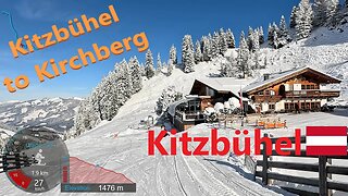 [4K] Skiing Kitzbühel KitzSki, Crossing the Mountain to Kirchberg Fresh Snow, Austria, GoPro HERO11