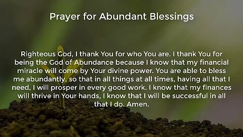 Prayer for Abundant Blessings (Miracle Prayer for Financial Help from God)