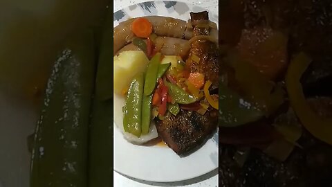 Stew Fish with boiled banana and yam Jamaican Style 😋 #shorts #stewfish