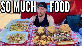 GIANT AMERICAN FOOD CHALLENGE! Hotdogs, Fried Chicken, Mac & Cheese | Amarillo Texas | Man Vs Food