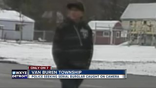 Police seeking serial burglar caught on camera in Van Buren Township