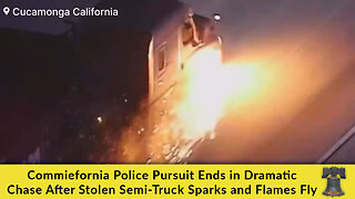 Commiefornia Police Pursuit Ends in Dramatic Chase After Stolen Semi-Truck Sparks and Flames Fly