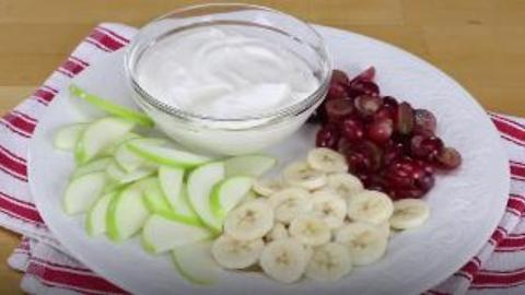 Sliced Fruit with Honey Yogurt Dip