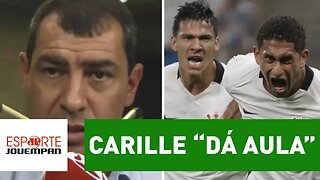 Carille "dá aula" e explica como funciona a defesa do Corinthians