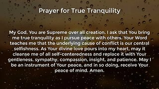 Prayer for True Tranquility (Prayer for Peace of Mind)