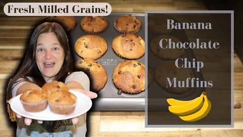 What to do with Rotten Bananas? | Banana Chocolate Chip Muffins!
