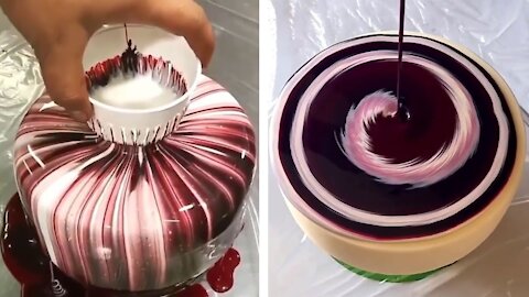 #amazing cakes. Most Satisfying Mirror Glaze Cake Decorating Compilation
