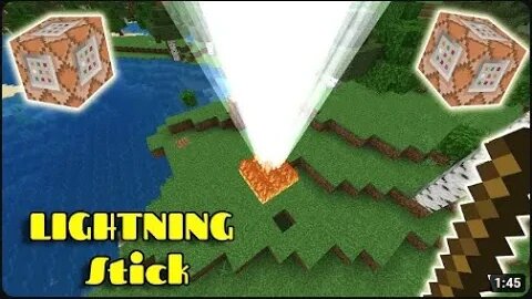 Minecraft bedrock lightning stick & bedrock command block tutorial